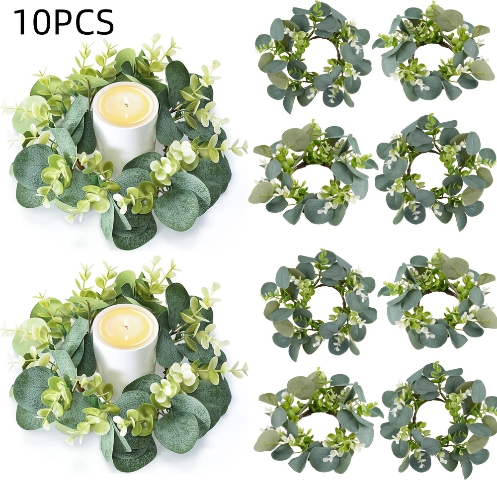 0b2e7b48-bb5e-4728-9961-b1eda83c8086.webp 10pcs Plastic Artificial Eucalyptus Leaf Boho Style Candle Rings