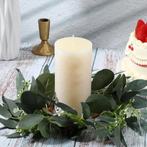 Boho Eucalyptus Candle Rings - Set of 10