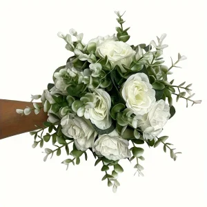 50pcs Ivory White Artificial Roses with Stems