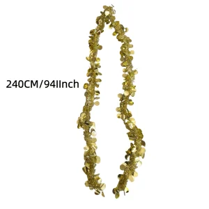 6pcs  Festive Wreath Decorations — Purple, Green & Golden Metallic