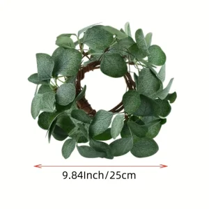Candle Rings Artificial Eucalyptus Leaves Candle Wreaths