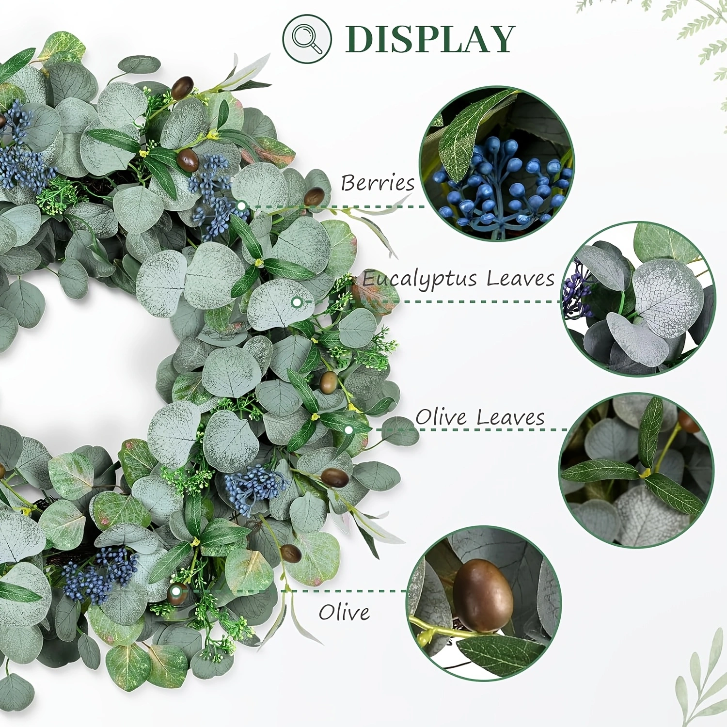 20" Green Handmade  Eucalyptus Wreath