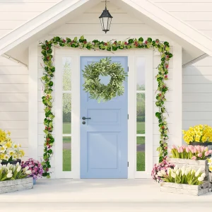 20" Eucalyptus & Olive Leaf Wreath with Berries