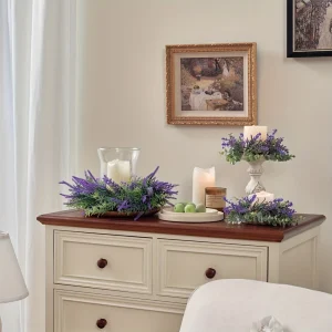 2pcs Lavender Decorative  Candle Ring Wreath