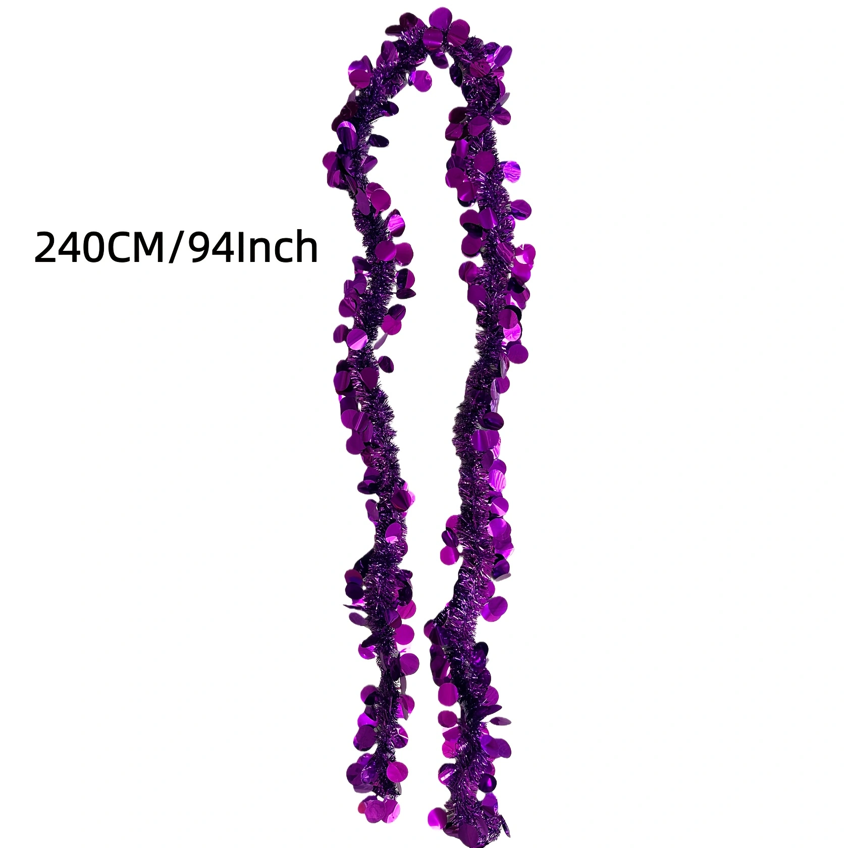 6pcs  Festive Wreath Decorations — Purple, Green & Golden Metallic