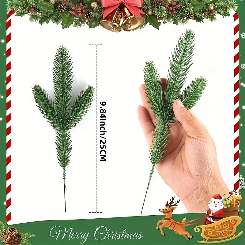 50pcs Artificial Pine Branches