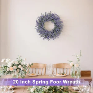 20 Inch Summer Spring Wreaths for Front Door Romance Lavender Wreath