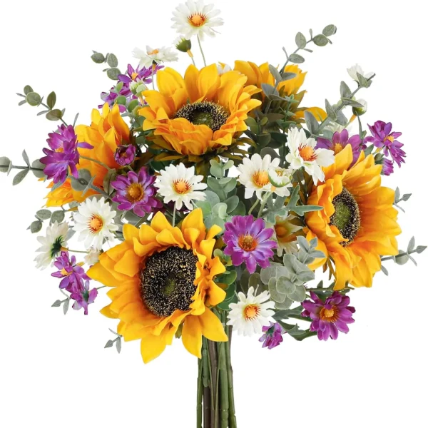 717OmqUKG2L._AC_SL1500_.webp Artificial Sunflowers Fake Cemetery Flowers for Grave Bouquet