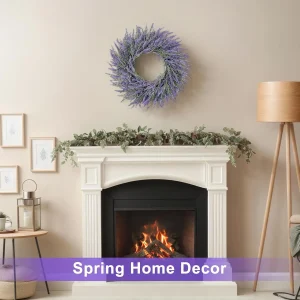 20 Inch Summer Spring Wreaths for Front Door Romance Lavender Wreath