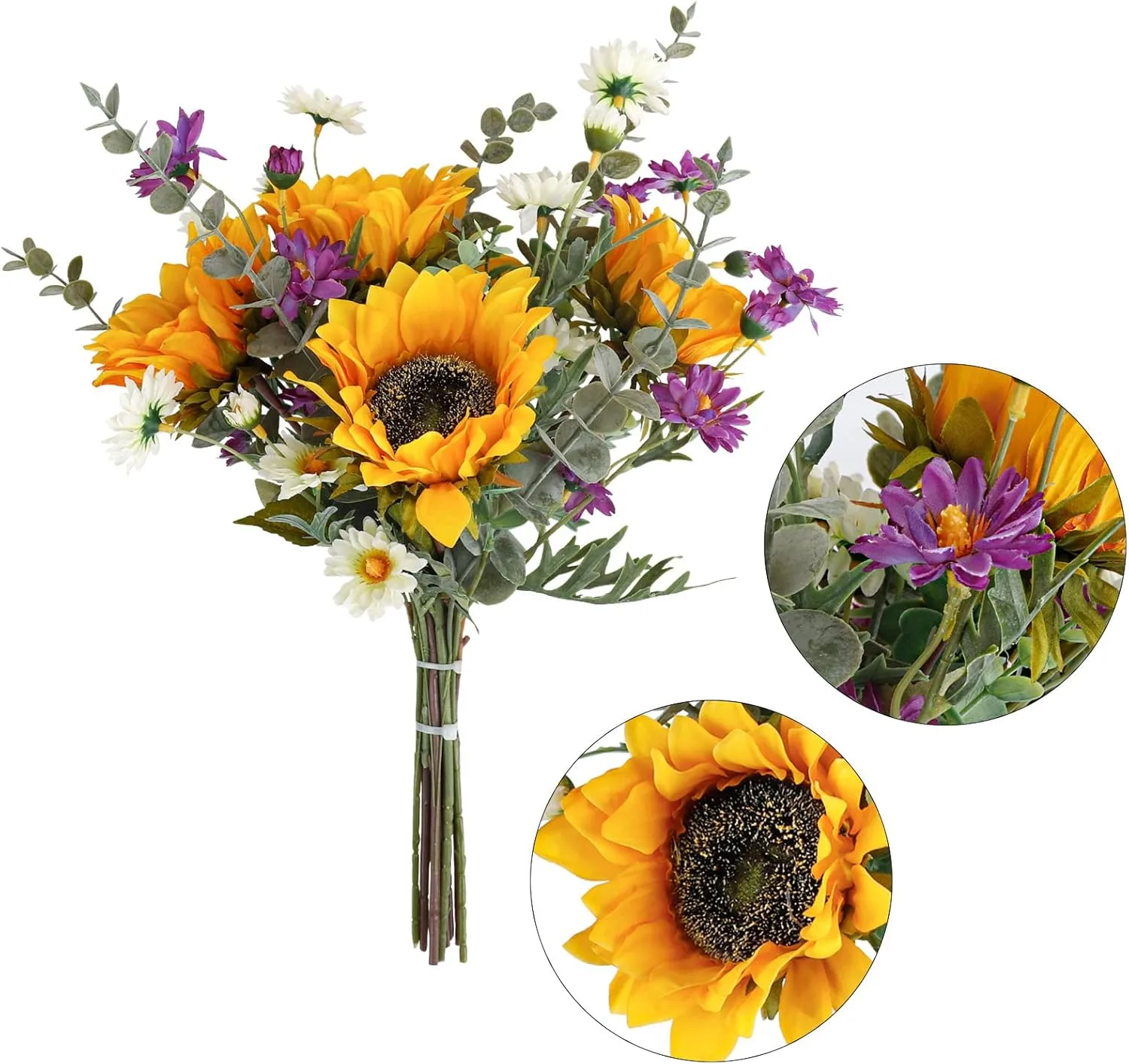 71o39e3gY2L._AC_SL1500_.webp Artificial Sunflowers Fake Cemetery Flowers for Grave Bouquet