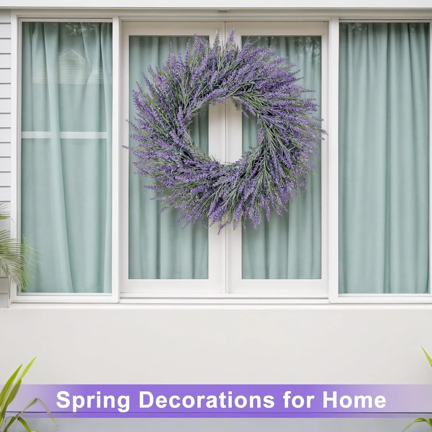 20 Inch Summer Spring Wreaths for Front Door Romance Lavender Wreath