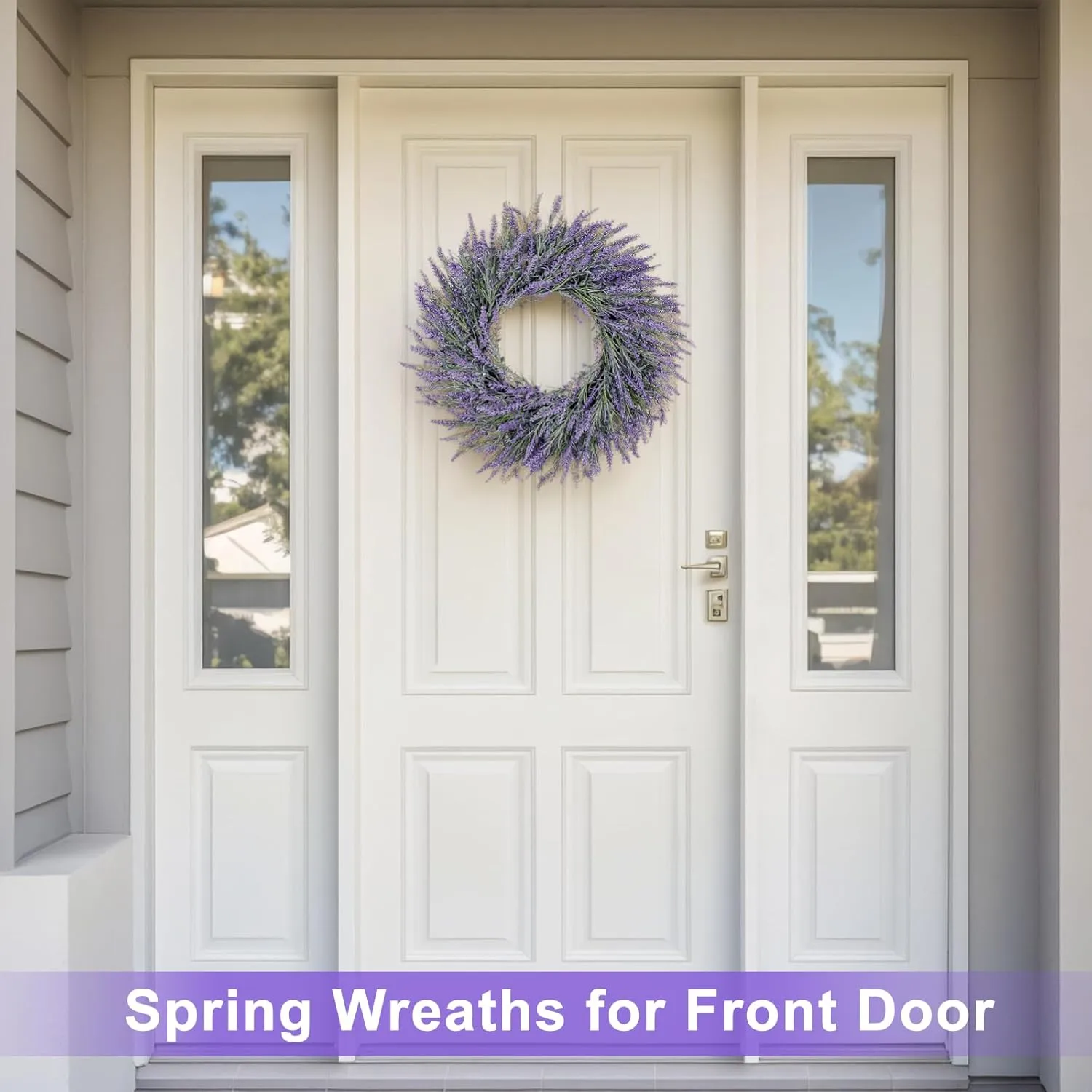 20 Inch Summer Spring Wreaths for Front Door Romance Lavender Wreath