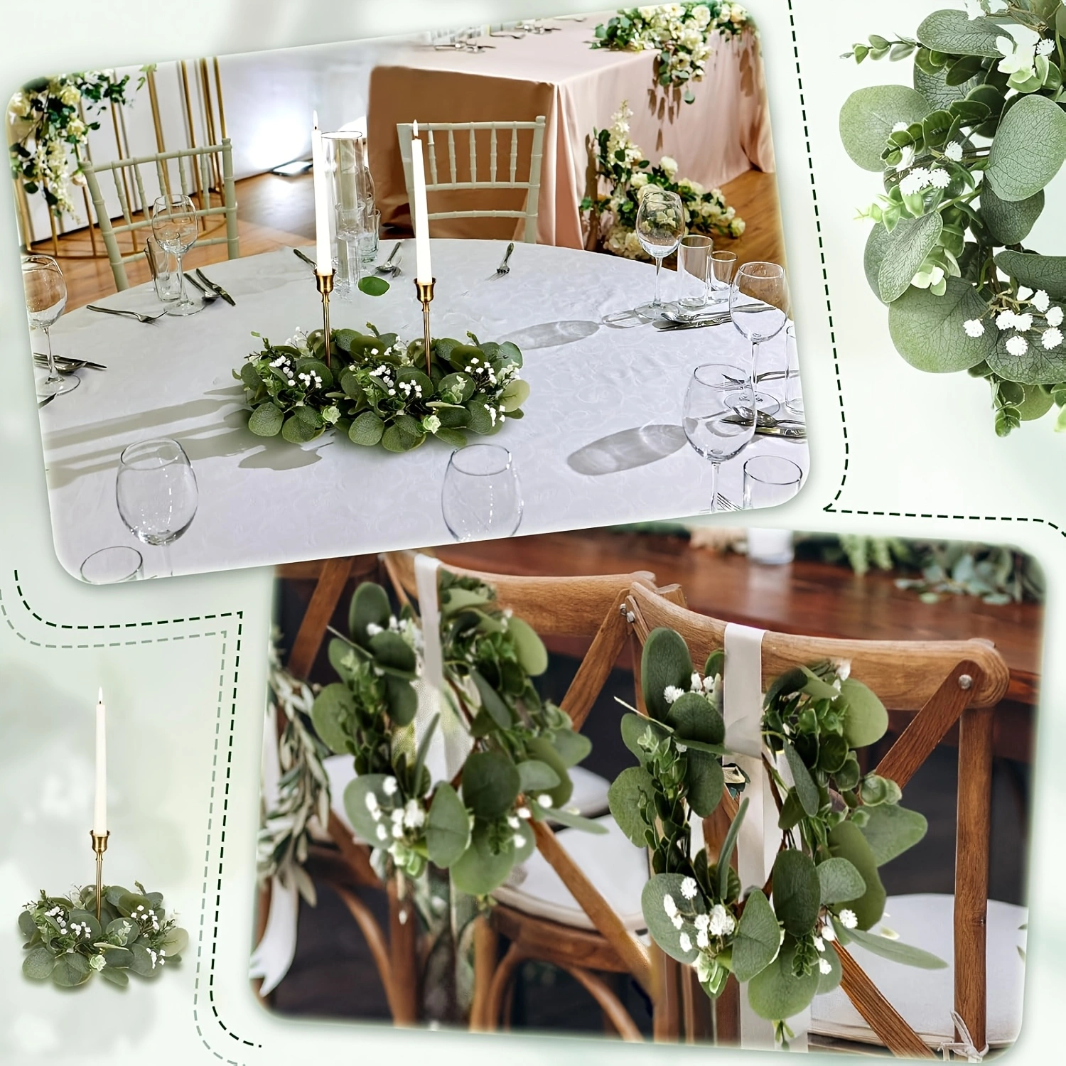 80f41c7b-e1b2-4241-a3de-dc623db258c7.webp 4pcs Eucalyptus & Baby's Breath Floral Candle Ring Wreaths