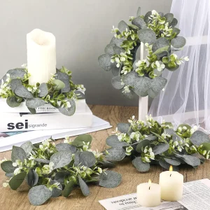 Eucalyptus Leaf Wreath Artificial Cabinet Wreath Christmas Candle Wreath