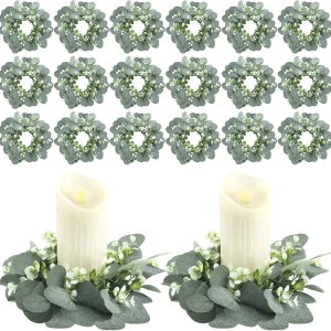 Eucalyptus Leaf Wreath Artificial Cabinet Wreath Christmas Candle Wreath