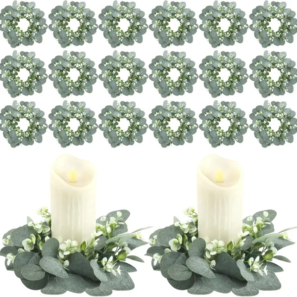 Eucalyptus Leaf Wreath Artificial Cabinet Wreath Christmas Candle Wreath
