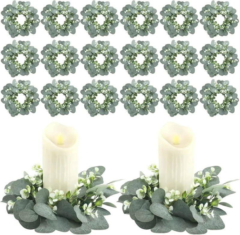 Eucalyptus Leaf Wreath Artificial Cabinet Wreath Christmas Candle Wreath