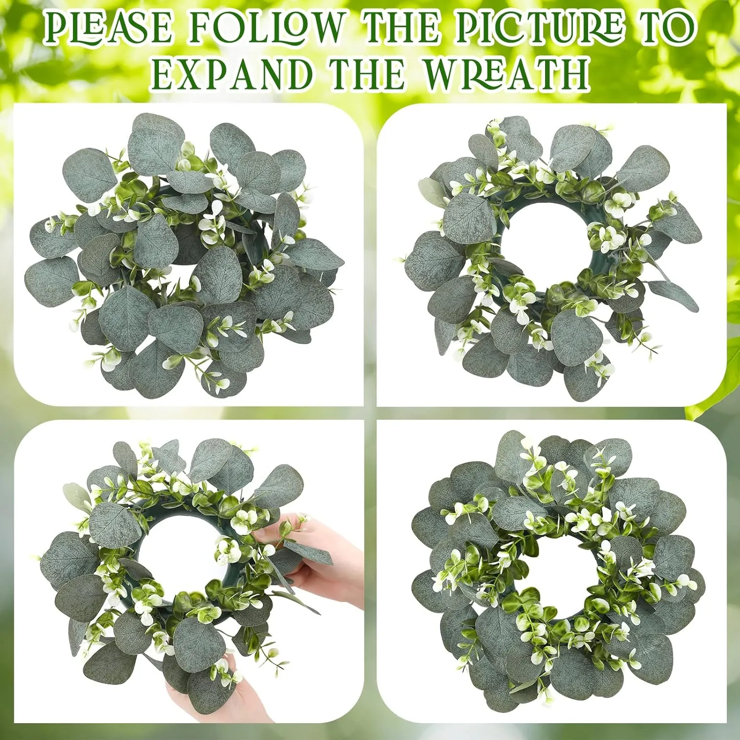 Eucalyptus Leaf Wreath Artificial Cabinet Wreath Christmas Candle Wreath