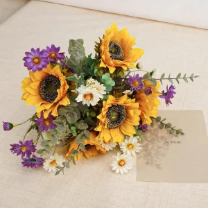 81yCWe-4yML._AC_SL1500_.webp Artificial Sunflowers Fake Cemetery Flowers for Grave Bouquet