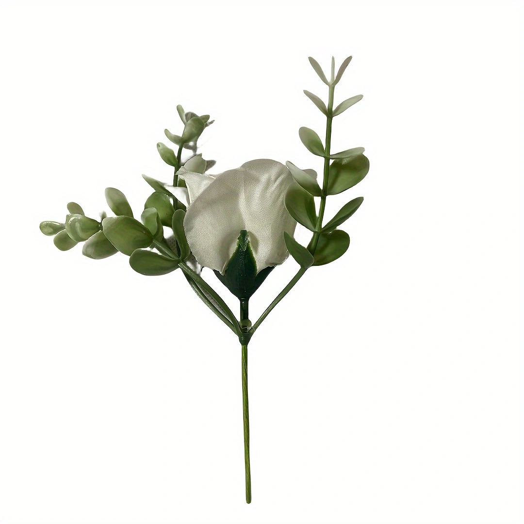 50pcs Ivory White Artificial Roses with Stems