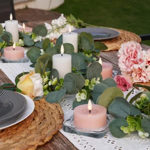 8d92f286-a906-480e-8f69-b68256f76f88.webp 10pcs Plastic Artificial Eucalyptus Leaf Boho Style Candle Rings