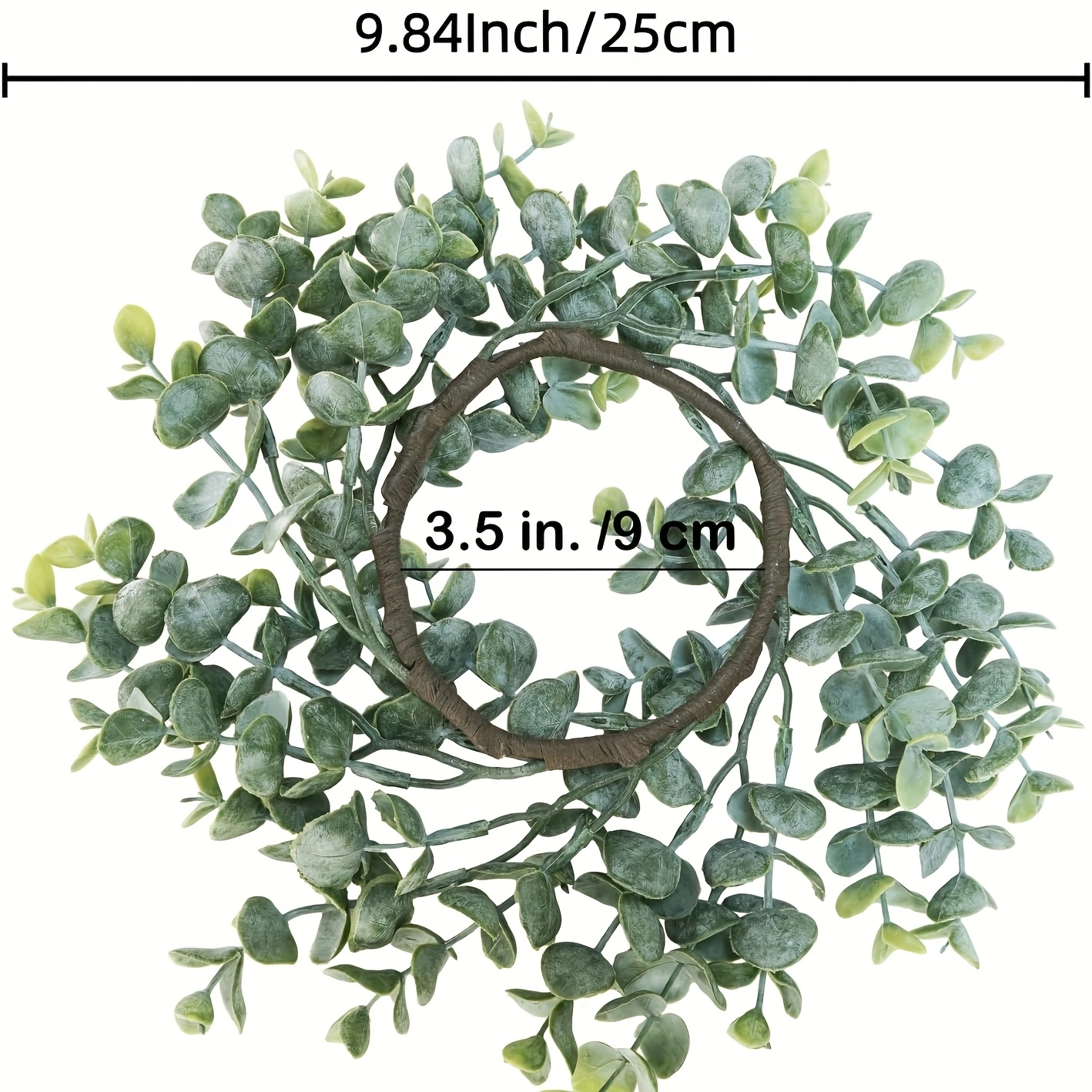 6pcs Artificial Eucalyptus Leaves Candle Rings