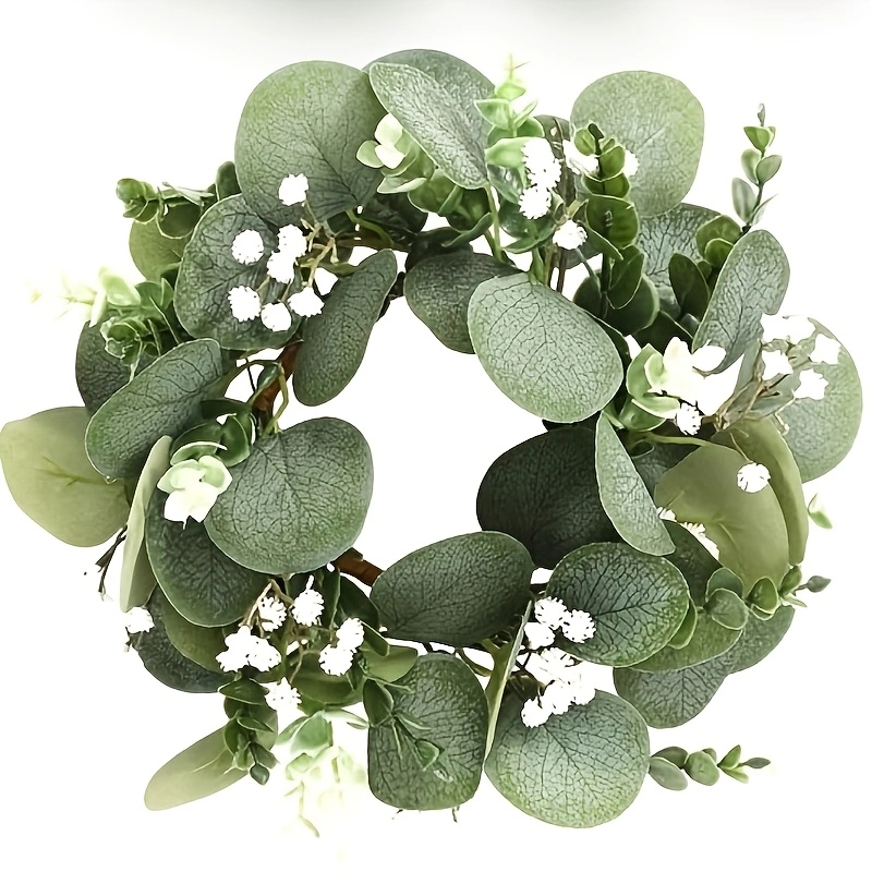 978d9d72-816d-41c0-b784-fb8840b1e02d.webp 4pcs Eucalyptus & Baby's Breath Floral Candle Ring Wreaths