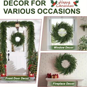 9bdcfb601569e9a3853e377e49f90657_1728766669047.webp 24" Artificial Pine Christmas Wreath