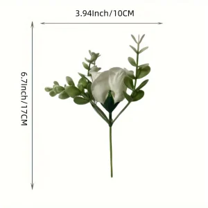 50pcs Ivory White Artificial Roses with Stems