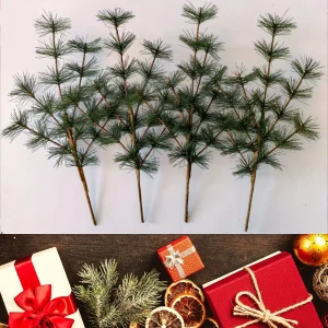 24pcs Artificial Pine Picks with Red Berries & Pinecones