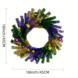 aa6286e30e61592fc769207959a46f2e.webp 18" Mardi Gras Ball Decoration Wreath