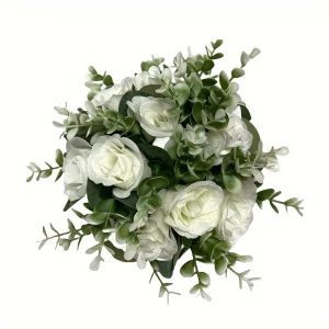 50pcs Ivory White Artificial Roses with Stems