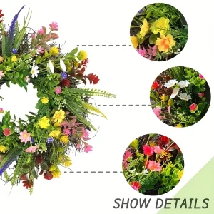 18" Boho Spring & Summer Wildflower Wreath