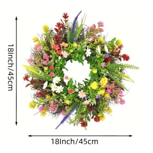18" Boho Spring & Summer Wildflower Wreath