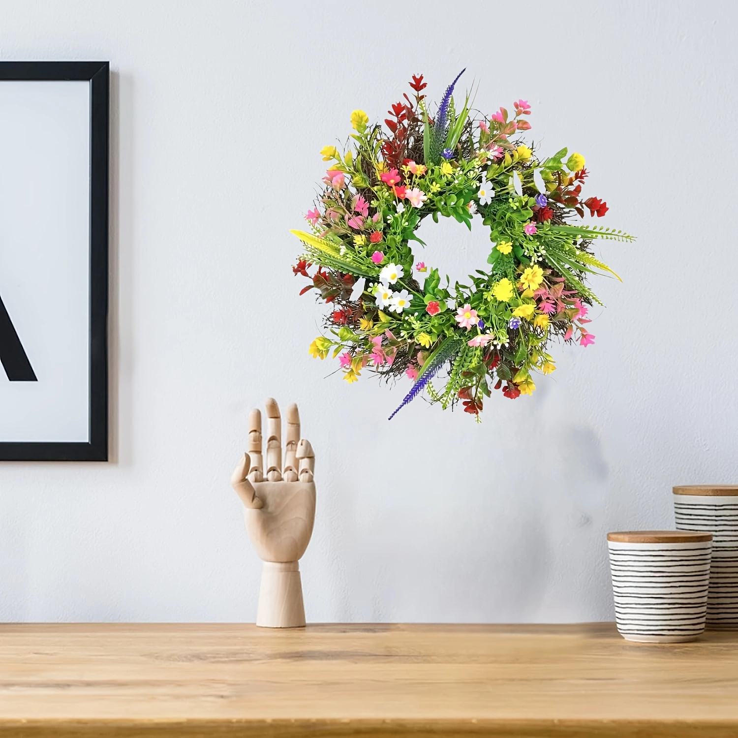 18" Boho Spring & Summer Wildflower Wreath