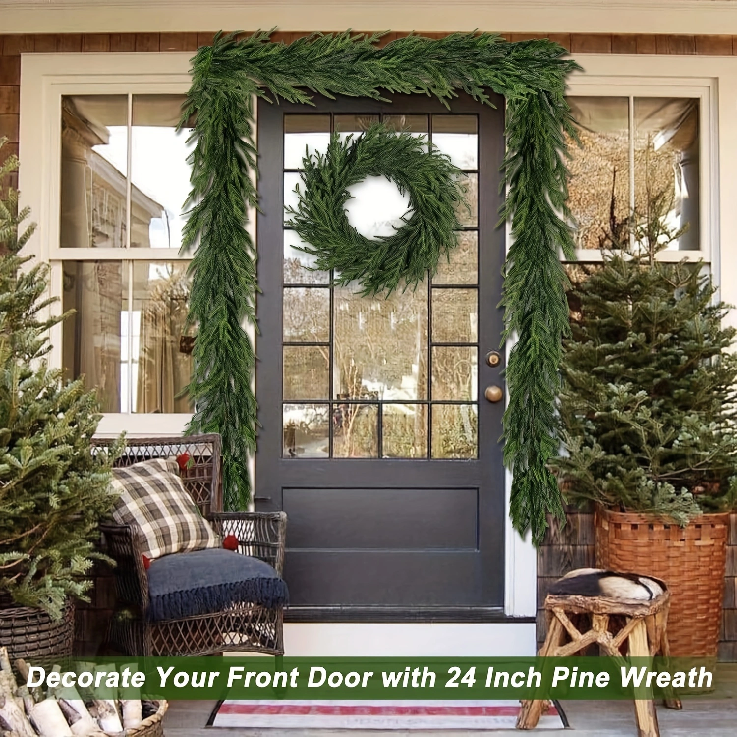 d56af164-b7b0-4cee-b857-f9643137b513.webp 24" Artificial Pine Christmas Wreath