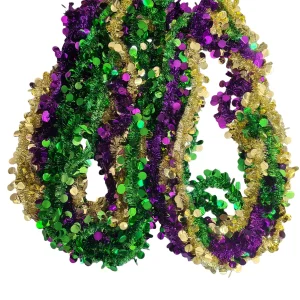6pcs  Festive Wreath Decorations — Purple, Green & Golden Metallic