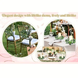 6pcs Candle Rings Artificial Eucalyptus Leaves Wreath