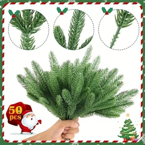 50pcs Artificial Pine Branches