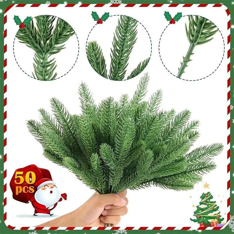50pcs Artificial Pine Branches