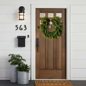 20" Red Berry Christmas Pine Wreath with Bell