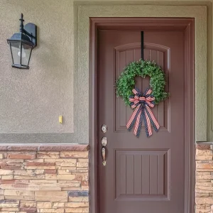 Large July 4th Patriotic Wreath Bow — Red & Blue American Flag Star Bow