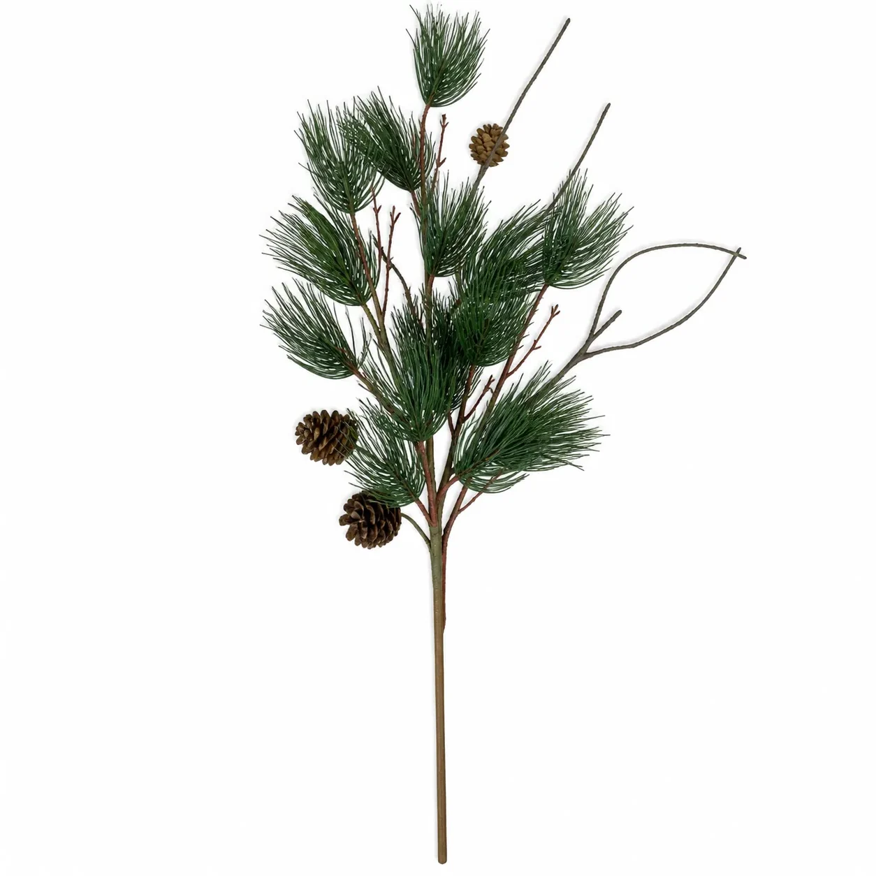 Christmas Pine Cone Branch Spray with Evergreen Needles Christmas Pine Cone Branch Spray with Evergreen Needles