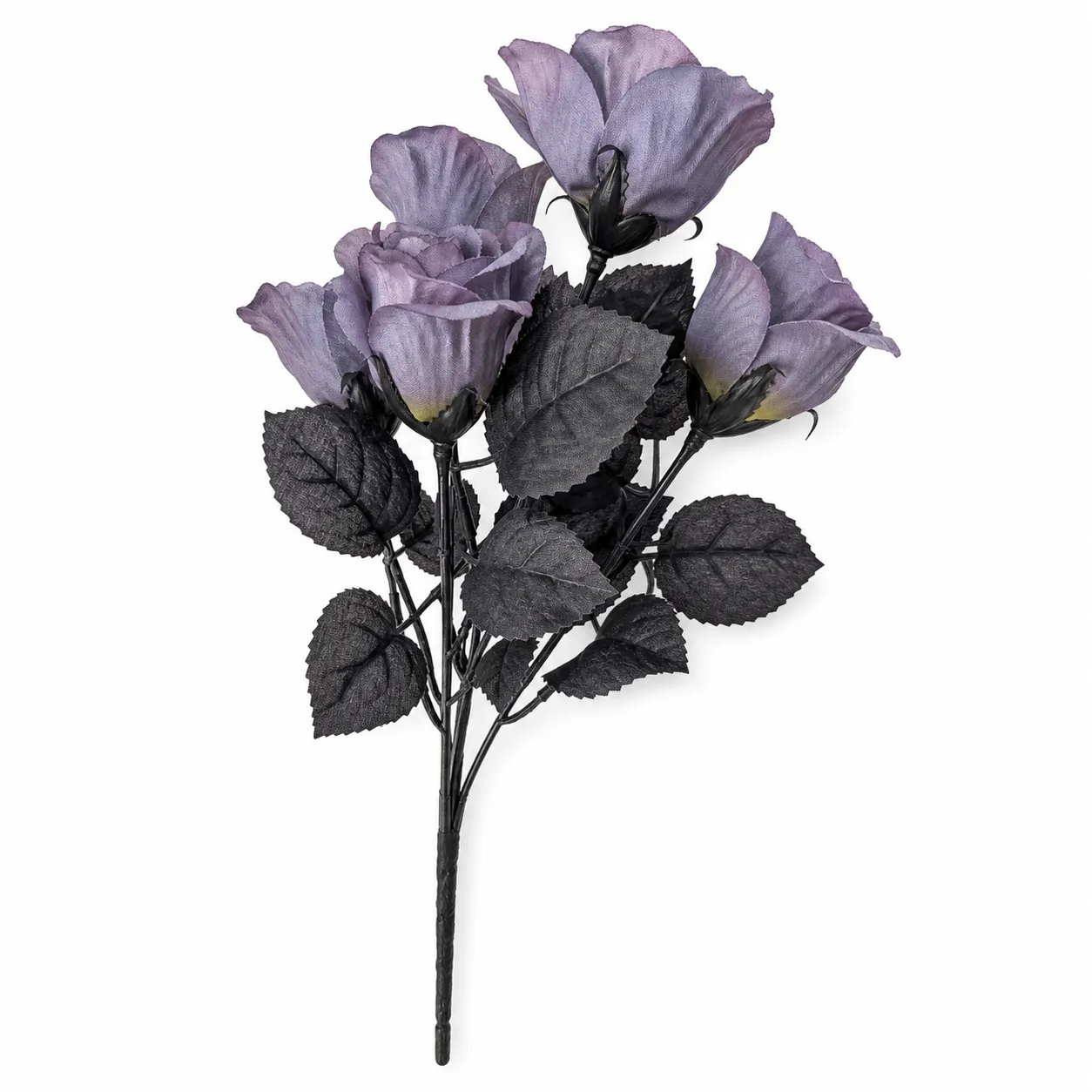 Dusty Purple Artificial Rose Bouquet with Black Leaves Dusty Purple Artificial Rose Bouquet with Black Leaves