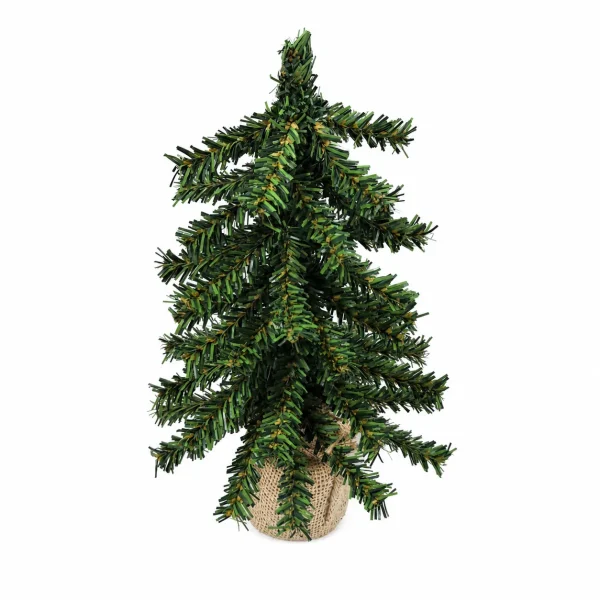 Mini Artificial Christmas Tree with Burlap Base