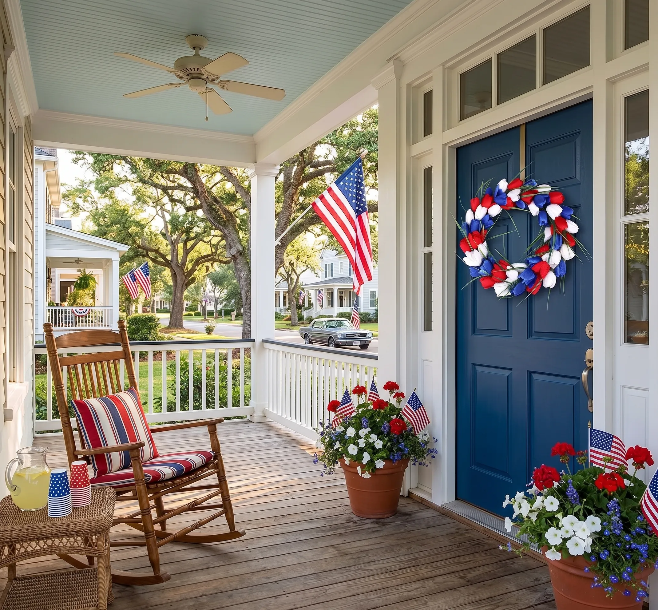 Patriotic red white and blue summer wreath Patriotic red white and blue summer wreath