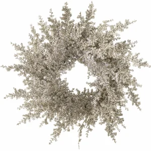 Silver Glitter Christmas Wreath for Winter Holiday Decor